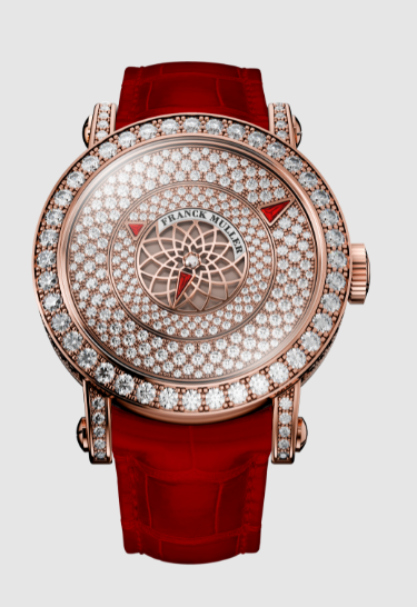 Best Franck Muller Round Triple Mystery 7036 TM D CD RU 5N Red gold case, red strap Replica Watch